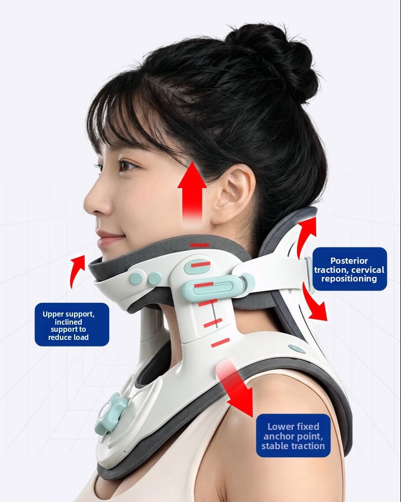 Wearing the Gen-2 neck stretcher, side view