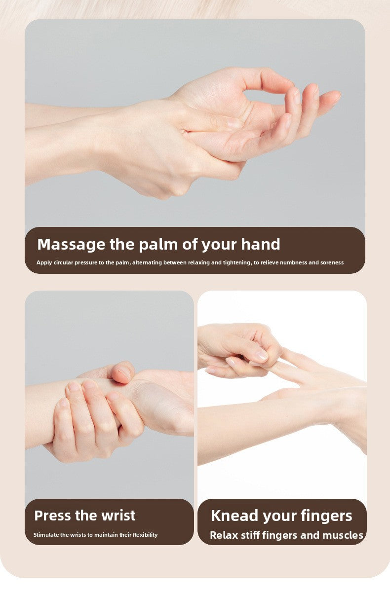 Hand massager in use